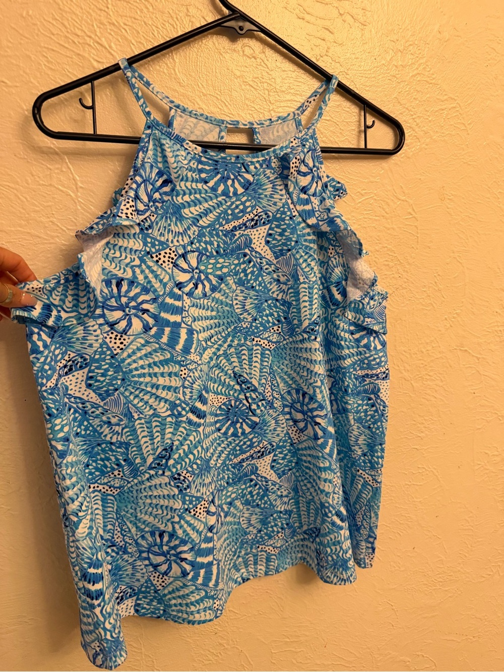 Lilly Pulitzer Aqua Blue Tropical Print Halter Camisole - Picture 2 of 7